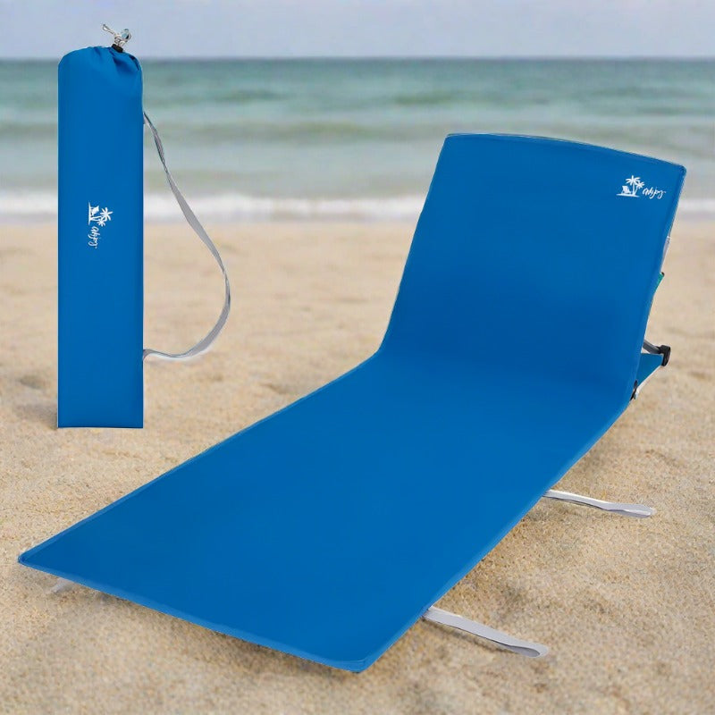 #WEJOY Portable Beach Mat Lounge Chair, Lightweight Beach Chairs for Adults, Adjustable Folding Reclining Beach Mat with Back Support for Outdoor Lawn Camping Sunbathing