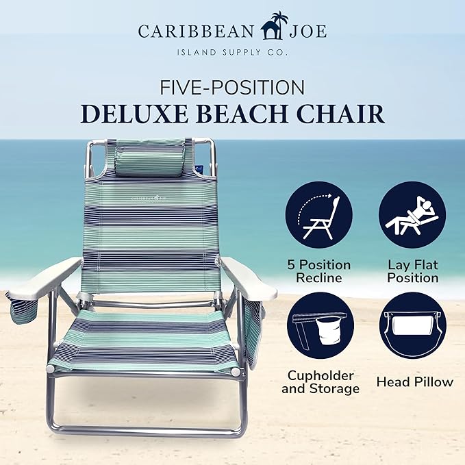 Caribbean Joe Beach Chair - Horizon Stripe